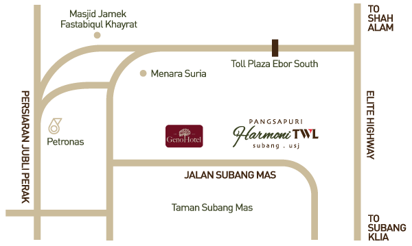 Rumah selangorku in subang - project name HARMONI TWL location map