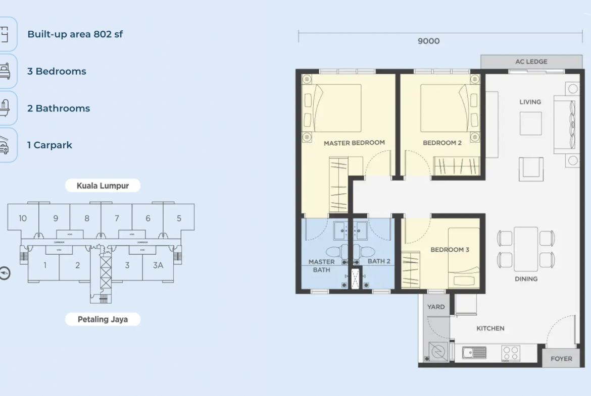 Residensi Bangsar South Cadangan Pembangunan Pangsapuri Mampu Milik yang Mengandungi : 1) 1 Blok Pangsapuri Jenis Mampu Milik Mampu 38 Tingkat 2) 33 Tingkat Unit Kediaman (336 units) 3) 5 Tingkat Aras Tempat Letak Kereta Serta Kemudahan Penduduk Di atas Lot 20035, Jalan Pantai Dalam, Seksyen 98, Daerah Kuala Lumpur, Wilayah Persekutuan KL.